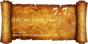 Tóth Titánia névjegykártya